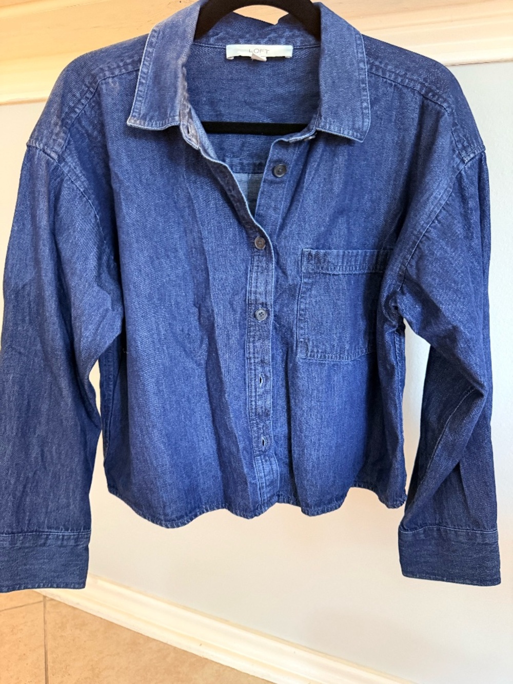 Loft denim box shirt, medium